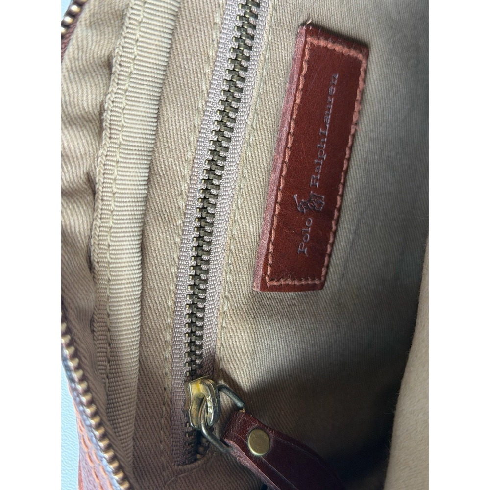 Vintage Polo Ralph Lauren Tartan Plaid Crossbody Bag Leather Trim No Strap - Picture 13 of 16